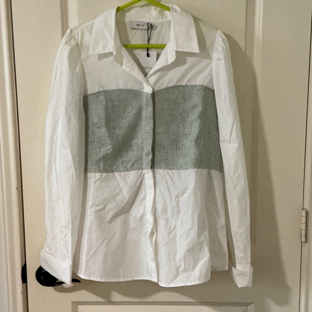 Greylin White Collared Button-Front Shirt